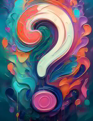 A vibrant, abstract image of a question mark surrounded by swirling colors.