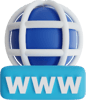 Icon of a globe with text