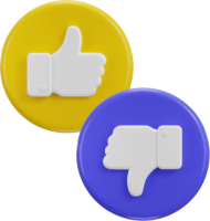 Icon of thumbs up and thumbs down symbols.
